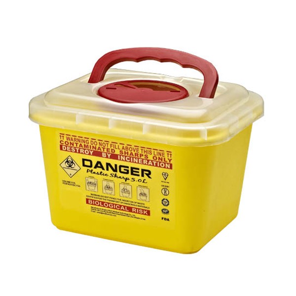 Medical Biohazard Sharp Container Yellow 5L Sharp Container