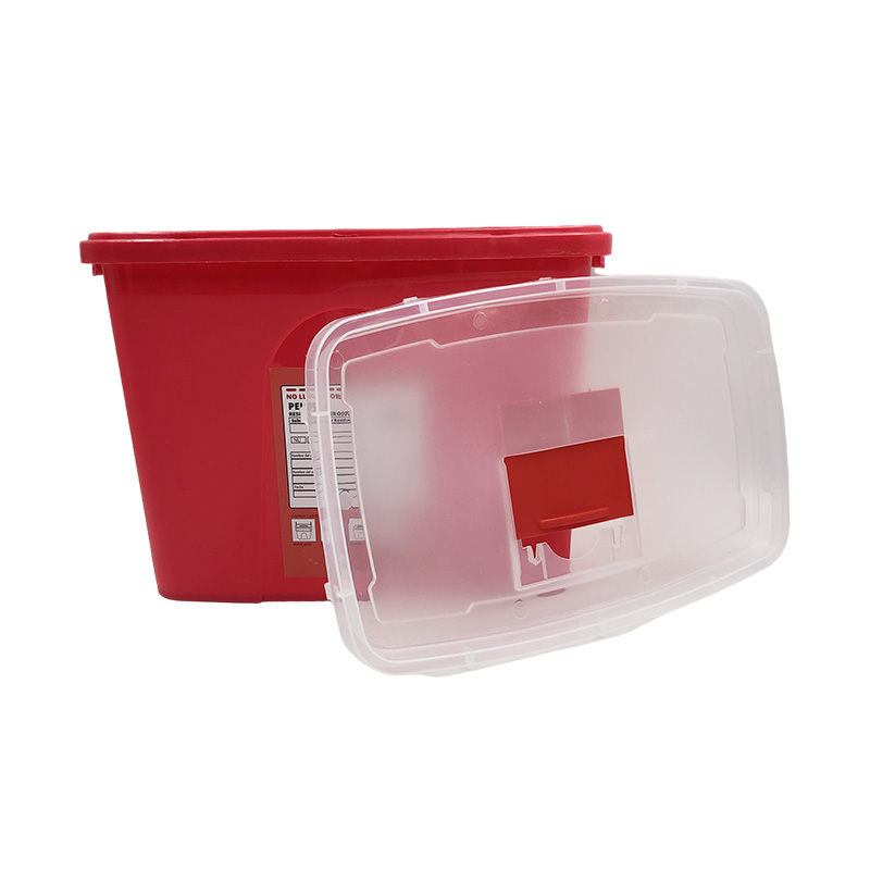 Medical Red 15L Sliding Lid Sharps Container